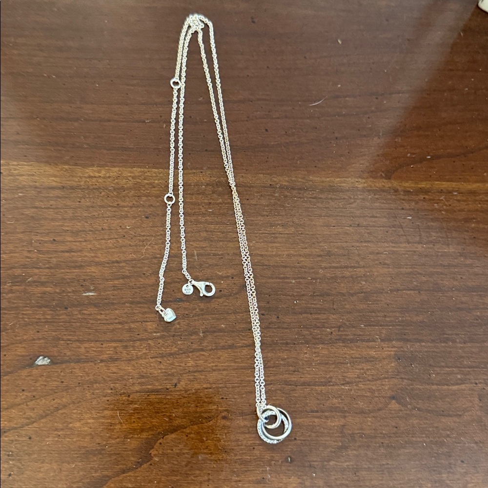 Pandora Silver Necklace with Interlocking Rings